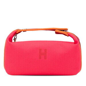 Hermes Herms Brides A Black PM Handbag in Pink and